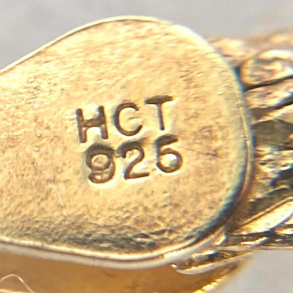 Gold Vermeil Sterling Silver 925 Italy Bow Herringbone Necklace & Bracelet Set - Picture 11 of 16